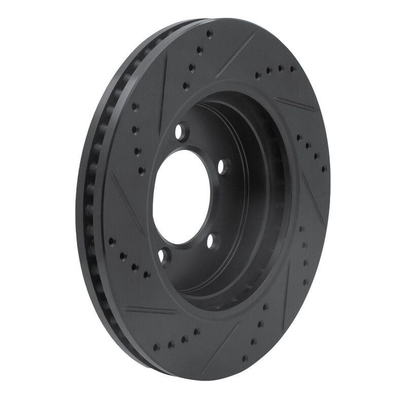 Ford Explorer Sport Trac Brake Rotor (1) - Front Right - R1 Concepts - Drilled & Slotted - Black - `06-`10